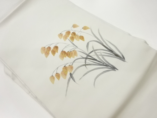 塩瀬手描きコバンソウ模様名古屋帯